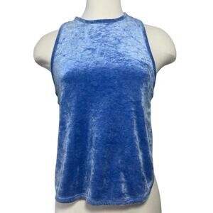 Free People Intimately Frenchie Velour Split Back Velvet High Neck Tank Size XS